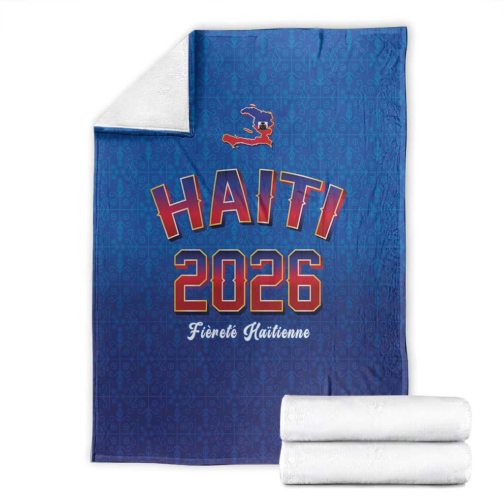 Afro-Haitians World Football 2026 Blanket Haiti est de Retour Blue Voodoo Veve Spirits - African Pride