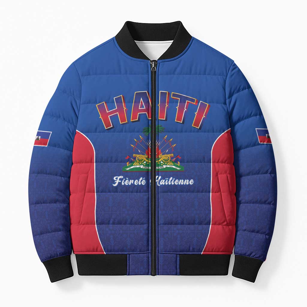 Afro-Haitians World Football 2026 Bomber Puffer Jacket Haiti est de Retour Blue Voodoo Veve Spirits