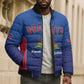 Afro-Haitians World Football 2026 Bomber Puffer Jacket Haiti est de Retour Blue Voodoo Veve Spirits