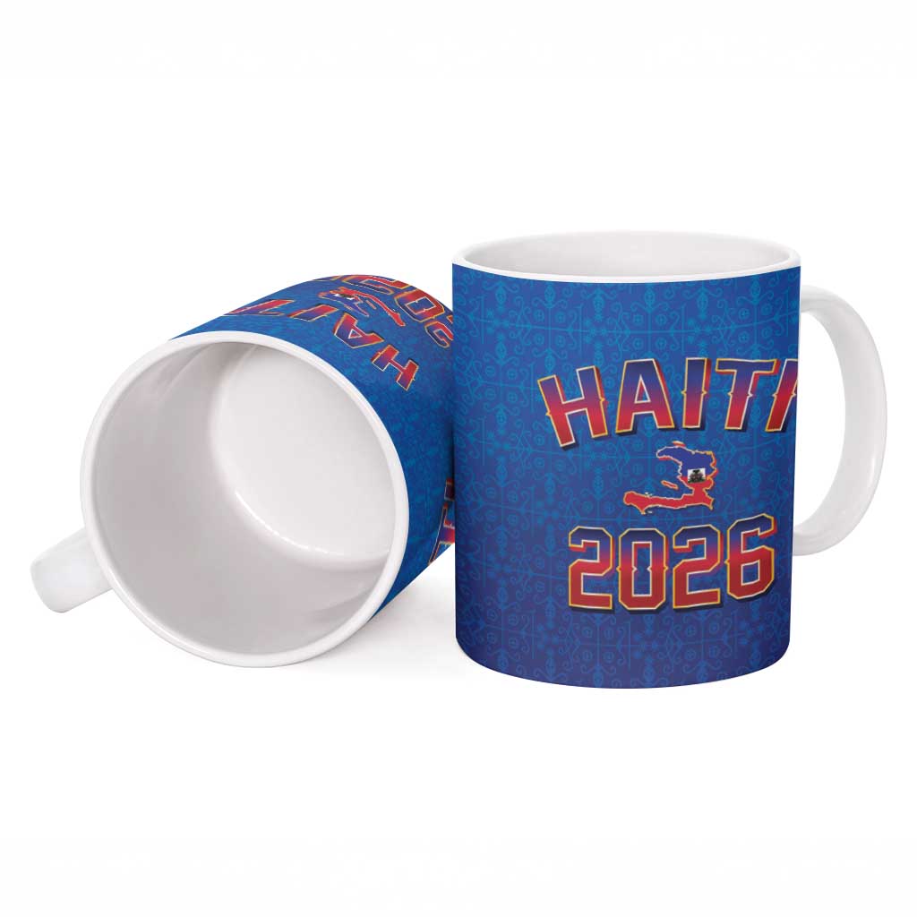 Afro-Haitians World Football 2026 Ceramic Mug Haiti est de Retour Blue Voodoo Veve Spirits