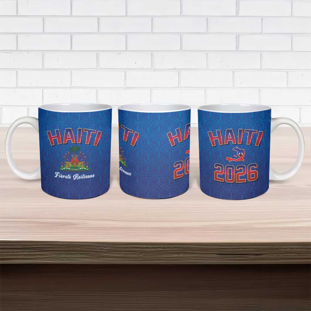 Afro-Haitians World Football 2026 Ceramic Mug Haiti est de Retour Blue Voodoo Veve Spirits