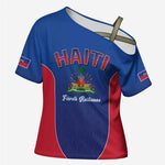 Afro-Haitians World Football 2026 Cross Shoulder Shirt Haiti est de Retour Blue Voodoo Veve Spirits