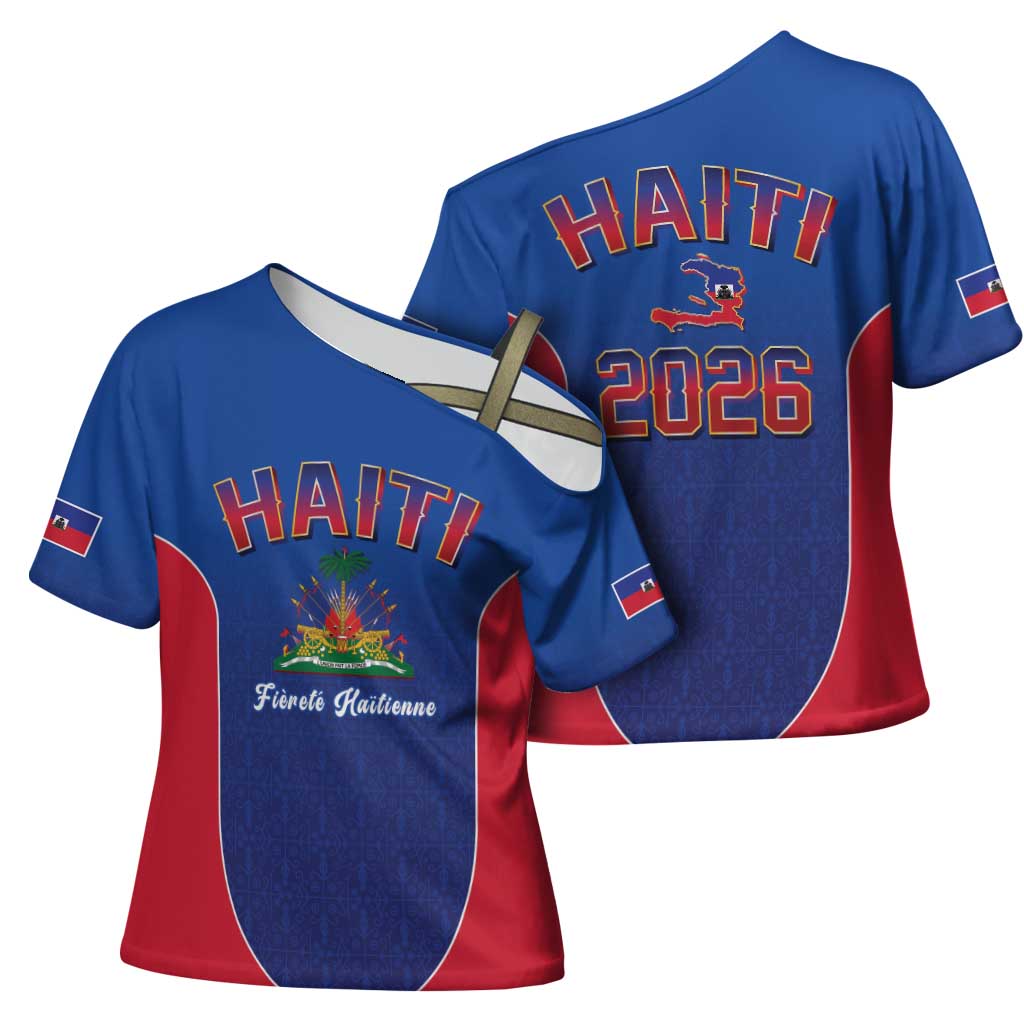 Afro-Haitians World Football 2026 Cross Shoulder Shirt Haiti est de Retour Blue Voodoo Veve Spirits