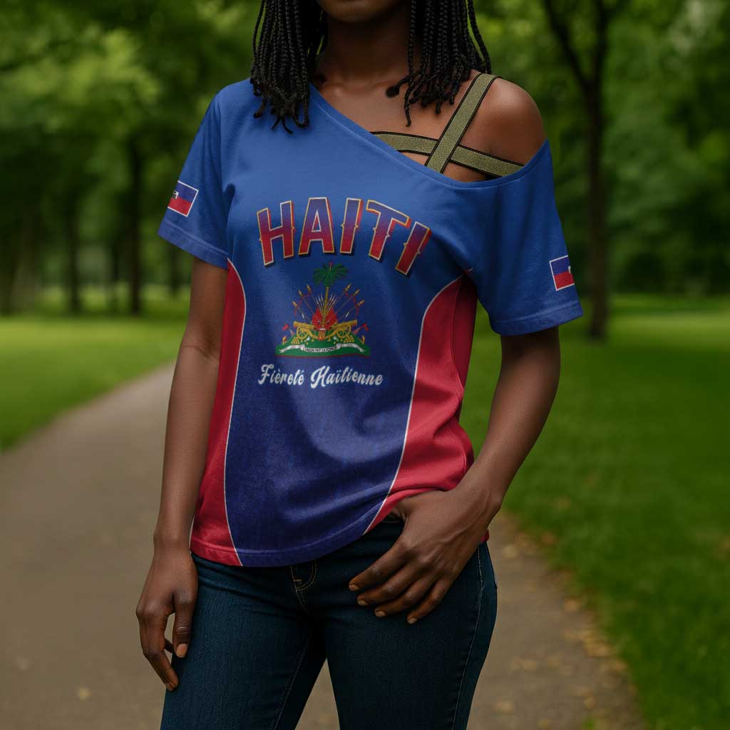 Afro-Haitians World Football 2026 Cross Shoulder Shirt Haiti est de Retour Blue Voodoo Veve Spirits