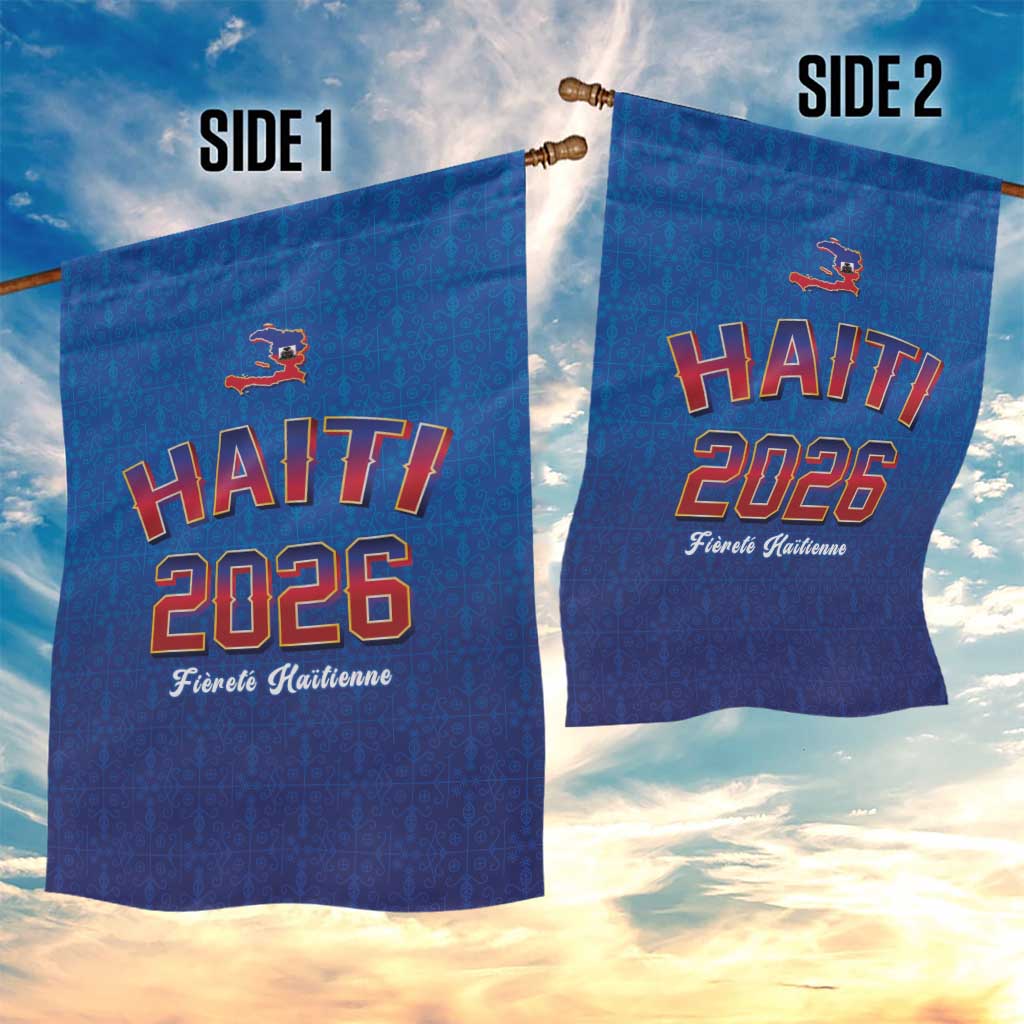 Afro-Haitians World Football 2026 Garden Flag Haiti est de Retour Blue Voodoo Veve Spirits - African Pride