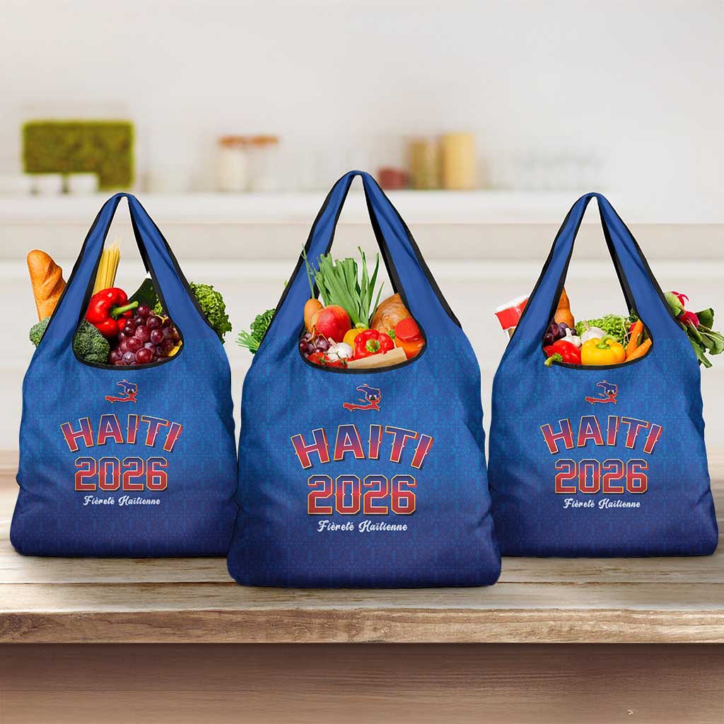 Afro-Haitians World Football 2026 Grocery Bag Haiti est de Retour Blue Voodoo Veve Spirits - African Pride