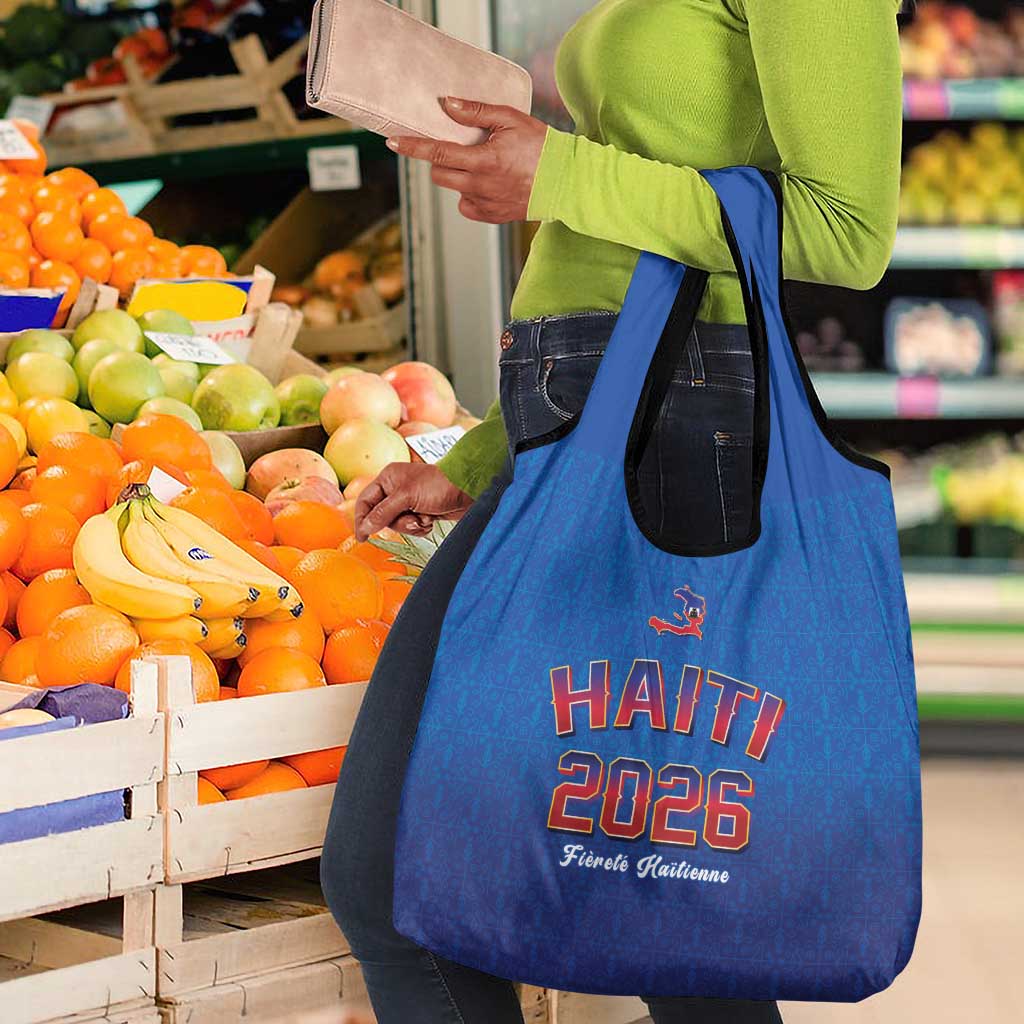 Afro-Haitians World Football 2026 Grocery Bag Haiti est de Retour Blue Voodoo Veve Spirits - African Pride