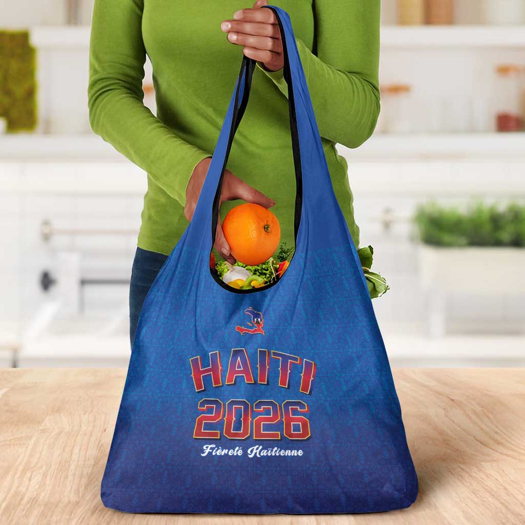 Afro-Haitians World Football 2026 Grocery Bag Haiti est de Retour Blue Voodoo Veve Spirits - African Pride