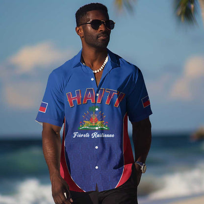 Afro-Haitians World Football 2026 Hawaiian Shirt Haiti est de Retour Blue Voodoo Veve Spirits LT9