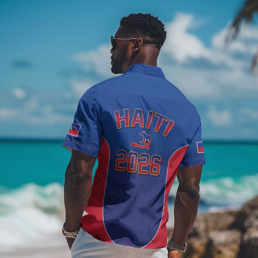 Afro-Haitians World Football 2026 Hawaiian Shirt Haiti est de Retour Blue Voodoo Veve Spirits LT9