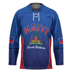 Afro-Haitians World Football 2026 Hockey Jersey Haiti est de Retour Blue Voodoo Veve Spirits