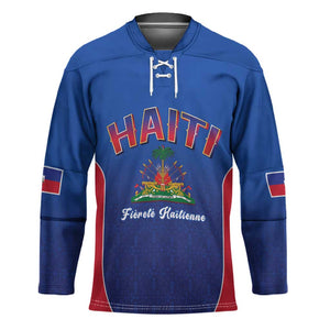 Afro-Haitians World Football 2026 Hockey Jersey Haiti est de Retour Blue Voodoo Veve Spirits