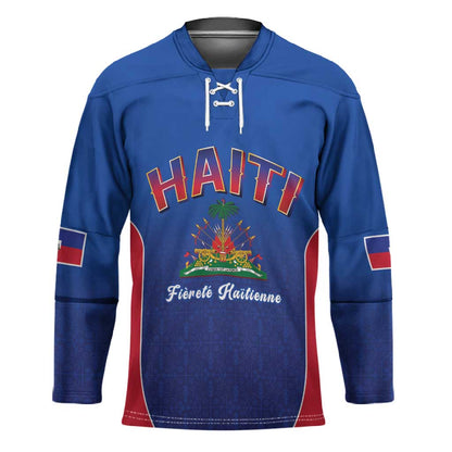 Afro-Haitians World Football 2026 Hockey Jersey Haiti est de Retour Blue Voodoo Veve Spirits