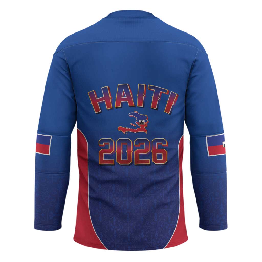 Afro-Haitians World Football 2026 Hockey Jersey Haiti est de Retour Blue Voodoo Veve Spirits