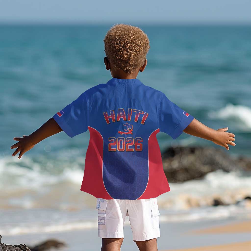 Afro-Haitians World Football 2026 Kid Hawaiian Shirt Haiti est de Retour Blue Voodoo Veve Spirits - African Pride