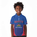 Afro-Haitians World Football 2026 Kid Polo Shirt Haiti est de Retour Blue Voodoo Veve Spirits - African Pride