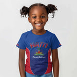 Afro-Haitians World Football 2026 Kid T shirt Haiti est de Retour Blue Voodoo Veve Spirits - African Pride