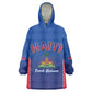 Afro-Haitians World Football 2026 Kid Wearable Blanket Hoodie Haiti est de Retour Blue Voodoo Veve Spirits - African Pride