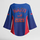Afro-Haitians World Football 2026 Kimono Sleeve Blouse Haiti est de Retour Blue Voodoo Veve Spirits