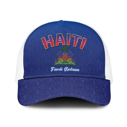 Afro-Haitians World Football 2026 Mesh Trucker Cap Haiti est de Retour Blue Voodoo Veve Spirits - African Pride