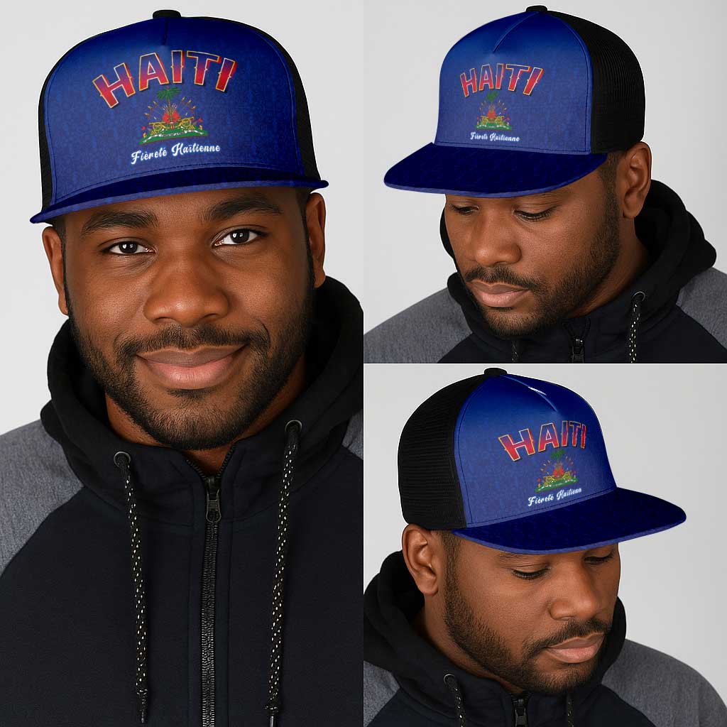 Afro-Haitians World Football 2026 Mesh Trucker Cap Haiti est de Retour Blue Voodoo Veve Spirits - African Pride