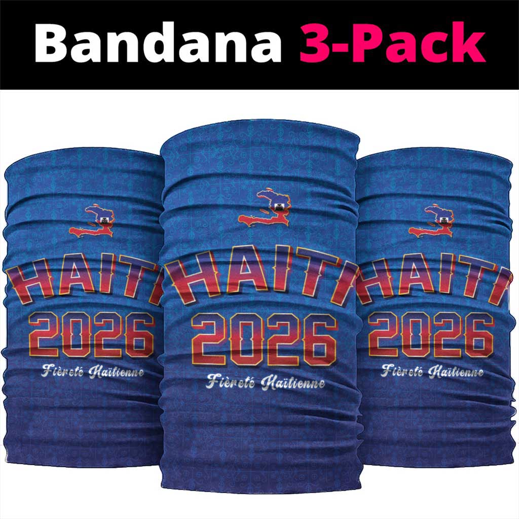 Afro-Haitians World Football 2026 Neck Gaiter Haiti est de Retour Blue Voodoo Veve Spirits - African Pride