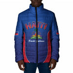 Afro-Haitians World Football 2026 Padded Jacket Haiti est de Retour Blue Voodoo Veve Spirits