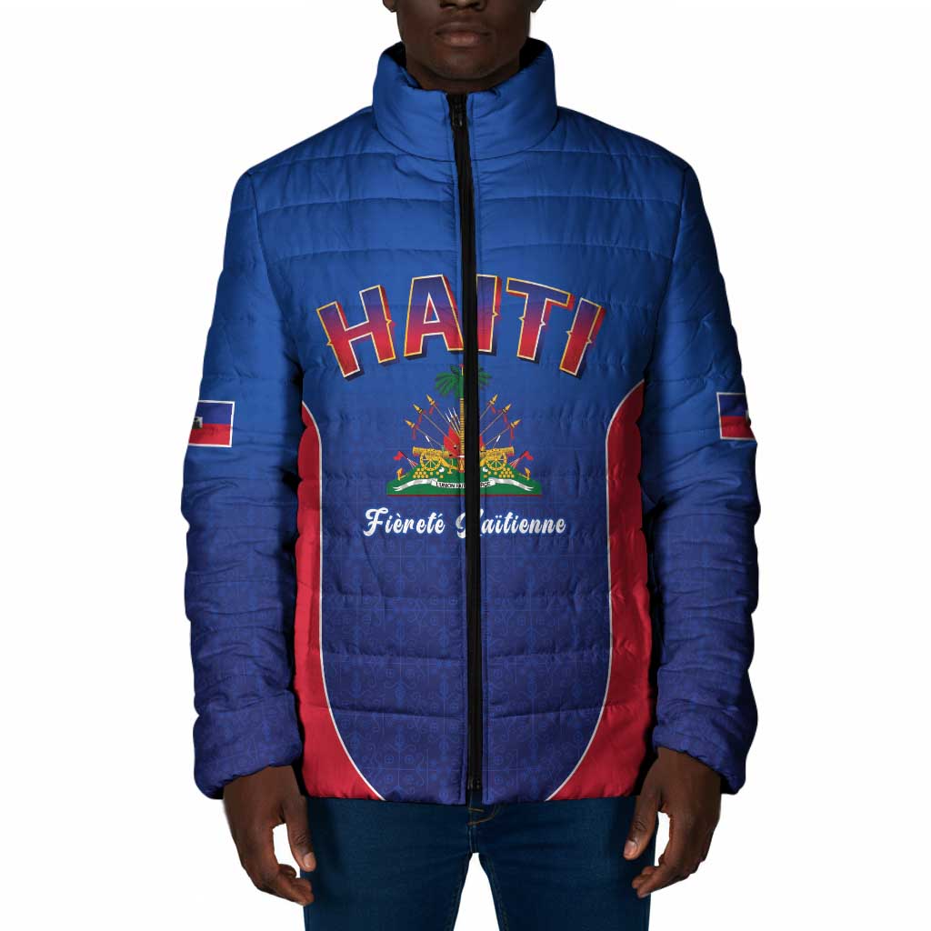 Afro-Haitians World Football 2026 Padded Jacket Haiti est de Retour Blue Voodoo Veve Spirits