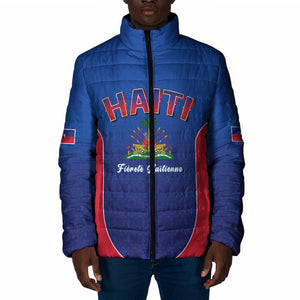 Afro-Haitians World Football 2026 Padded Jacket Haiti est de Retour Blue Voodoo Veve Spirits