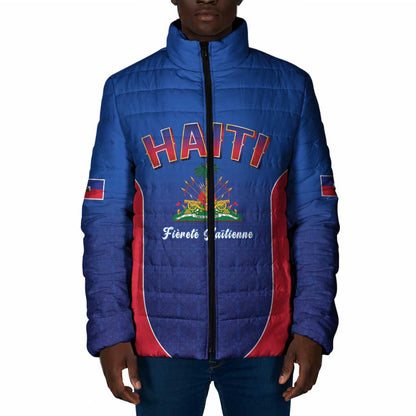 Afro-Haitians World Football 2026 Padded Jacket Haiti est de Retour Blue Voodoo Veve Spirits