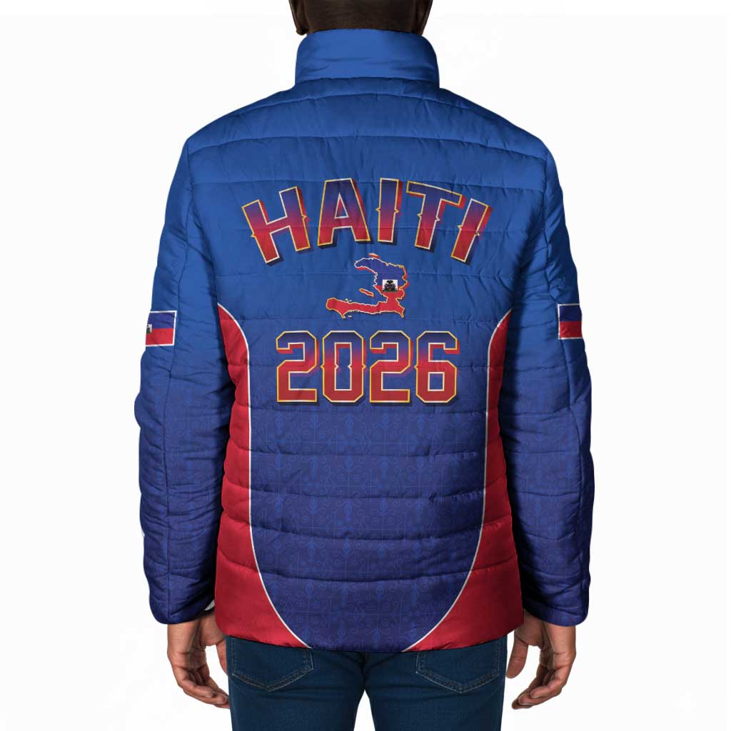 Afro-Haitians World Football 2026 Padded Jacket Haiti est de Retour Blue Voodoo Veve Spirits