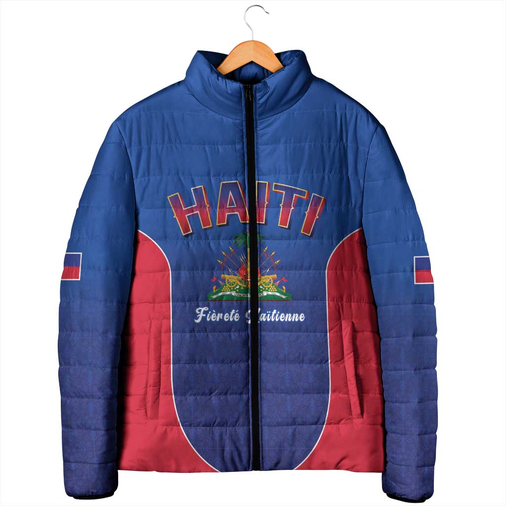 Afro-Haitians World Football 2026 Padded Jacket Haiti est de Retour Blue Voodoo Veve Spirits