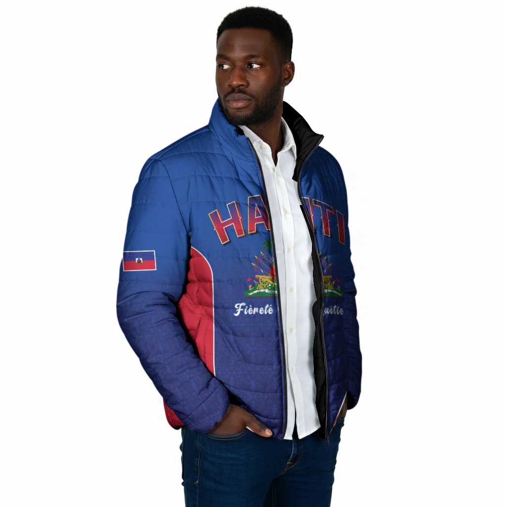 Afro-Haitians World Football 2026 Padded Jacket Haiti est de Retour Blue Voodoo Veve Spirits