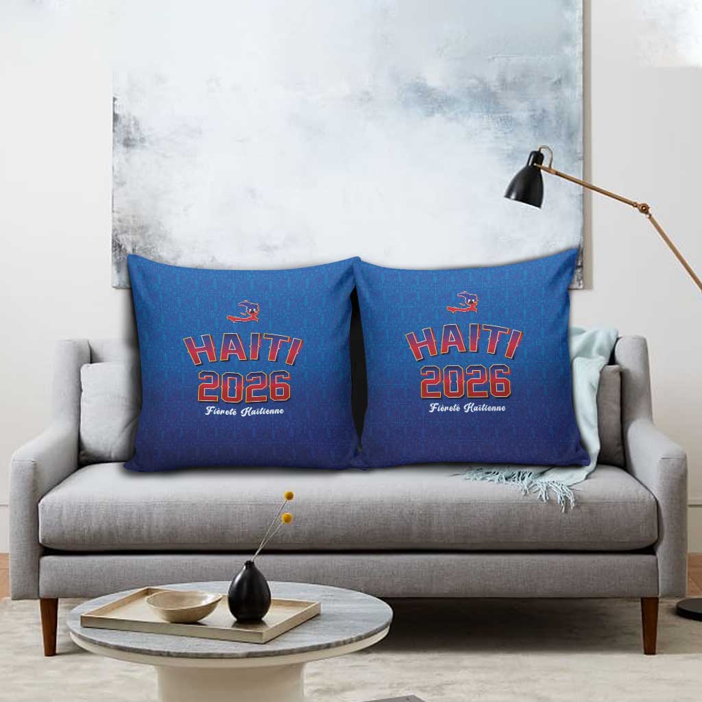 Afro-Haitians World Football 2026 Pillow Cover Haiti est de Retour Blue Voodoo Veve Spirits