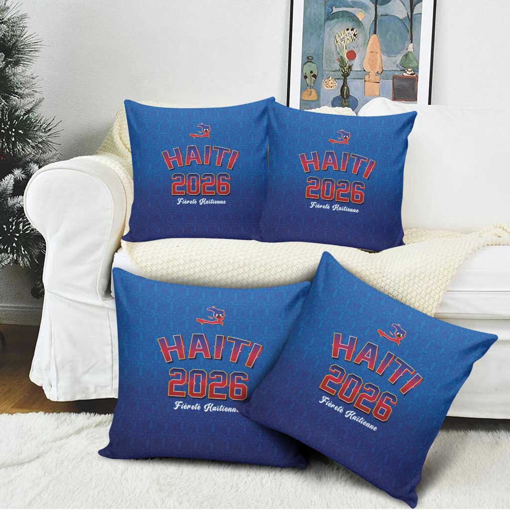 Afro-Haitians World Football 2026 Pillow Cover Haiti est de Retour Blue Voodoo Veve Spirits