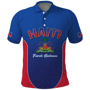 Afro-Haitians World Football 2026 Polo Shirt Haiti est de Retour Blue Voodoo Veve Spirits - African Pride