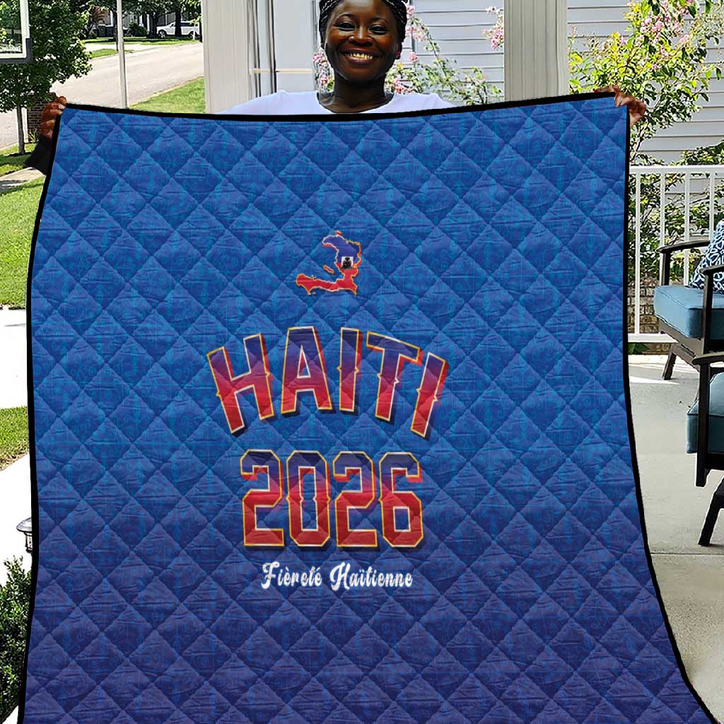 Afro-Haitians World Football 2026 Quilt Haiti est de Retour Blue Voodoo Veve Spirits - African Pride