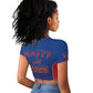 Afro-Haitians World Football 2026 Raglan Cropped T shirt Haiti est de Retour Blue Voodoo Veve Spirits - African Pride