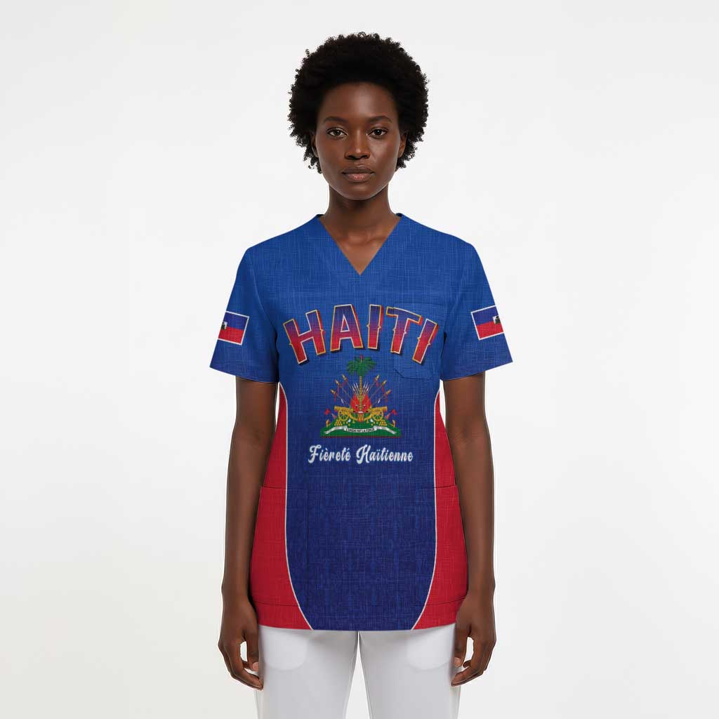 Afro-Haitians World Football 2026 Scrub Top Haiti est de Retour Blue Voodoo Veve Spirits - African Pride
