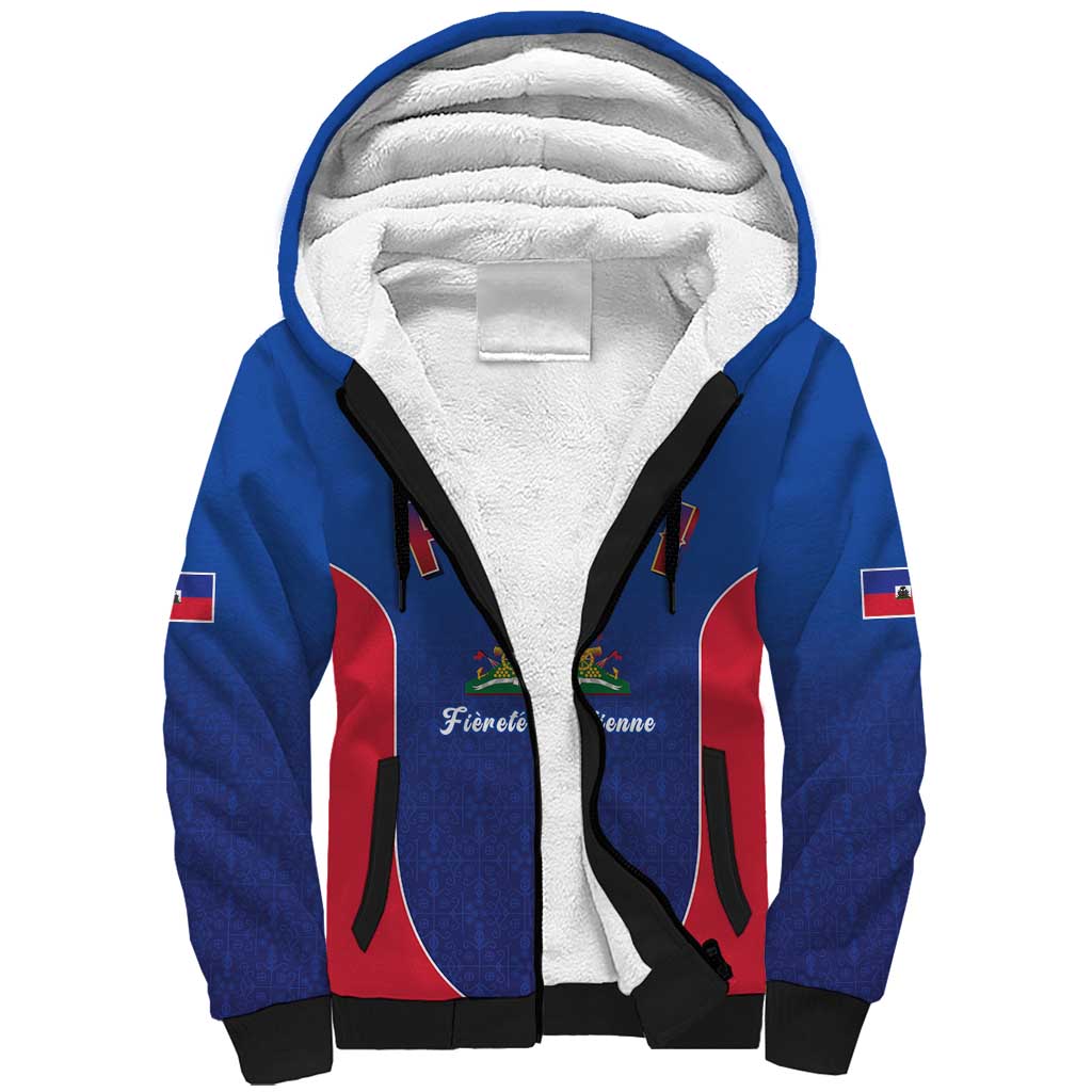 Afro-Haitians World Football 2026 Sherpa Hoodie Haiti est de Retour Blue Voodoo Veve Spirits - African Pride