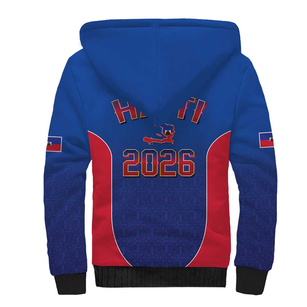 Afro-Haitians World Football 2026 Sherpa Hoodie Haiti est de Retour Blue Voodoo Veve Spirits - African Pride