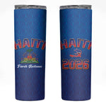 Afro-Haitians World Football 2026 Skinny Tumbler Haiti est de Retour Blue Voodoo Veve Spirits - African Pride