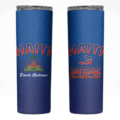 Afro-Haitians World Football 2026 Skinny Tumbler Haiti est de Retour Blue Voodoo Veve Spirits - African Pride