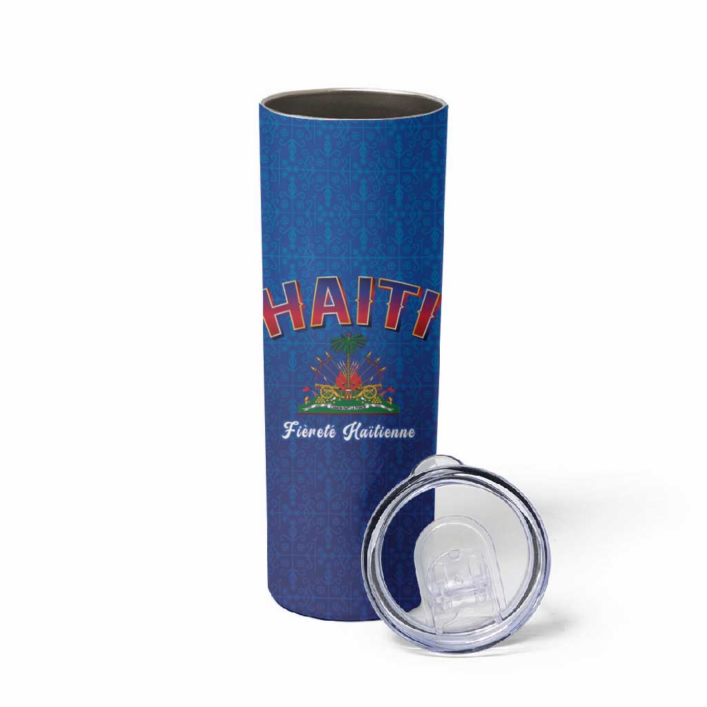 Afro-Haitians World Football 2026 Skinny Tumbler Haiti est de Retour Blue Voodoo Veve Spirits - African Pride