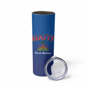 Afro-Haitians World Football 2026 Skinny Tumbler Haiti est de Retour Blue Voodoo Veve Spirits - African Pride