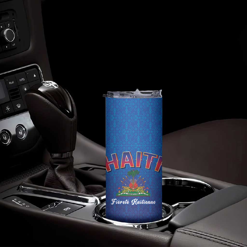 Afro-Haitians World Football 2026 Skinny Tumbler Haiti est de Retour Blue Voodoo Veve Spirits - African Pride