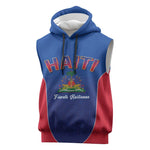 Afro-Haitians World Football 2026 Sleeveless Hoodie Haiti est de Retour Blue Voodoo Veve Spirits - African Pride