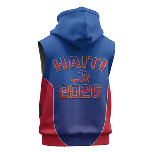 Afro-Haitians World Football 2026 Sleeveless Hoodie Haiti est de Retour Blue Voodoo Veve Spirits - African Pride