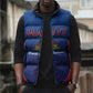 Afro-Haitians World Football 2026 Sleeveless Puffer Jacket Haiti est de Retour Blue Voodoo Veve Spirits