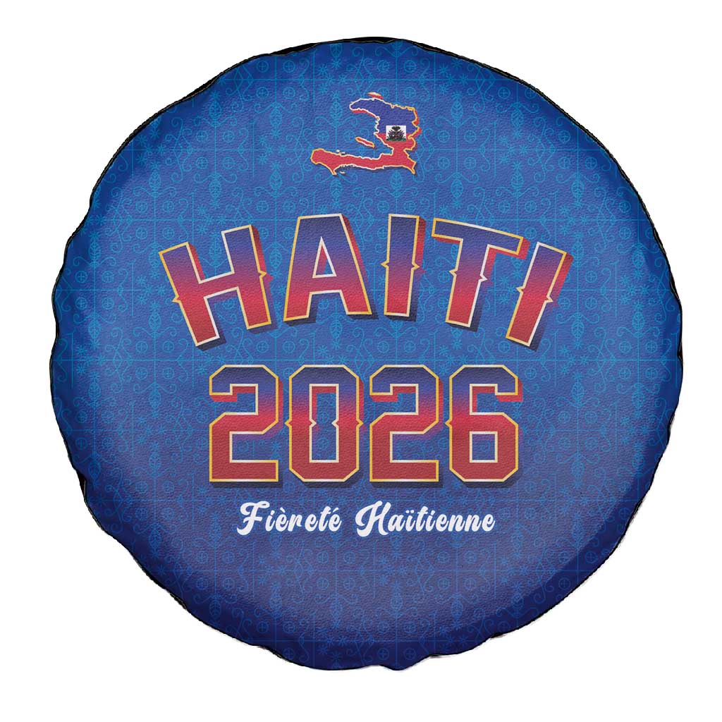 Afro-Haitians World Football 2026 Spare Tire Cover Haiti est de Retour Blue Voodoo Veve Spirits - African Pride